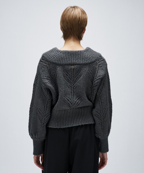 cloenc（クロエンス）の「アイレットオフショルニットプルオーバー（ニット/セーター・レディース・ダークグレー/ベージュ/オフホワイト・02）」の20枚目の写真