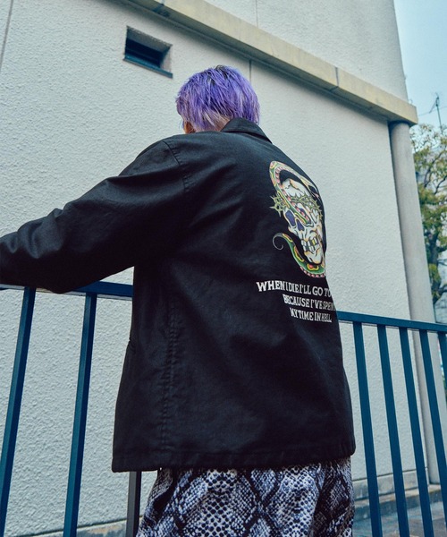 Subciety(サブサエティ)の「Jungle cloth coach jkt(ミリタリージャケット・メンズ・ブラック/オリーブ・SMALL/MEDIUM/LARGE/X-LARGE)」の22枚目の写真
