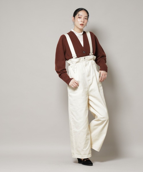 NANO universe（ナノユニバース）の「コットンワイドサロペット（サロペット/オーバーオール・レディース・ブラック/アイボリー・S/M）」の8枚目の写真