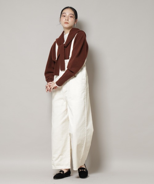 NANO universe（ナノユニバース）の「コットンワイドサロペット（サロペット/オーバーオール・レディース・ブラック/アイボリー・S/M）」の11枚目の写真