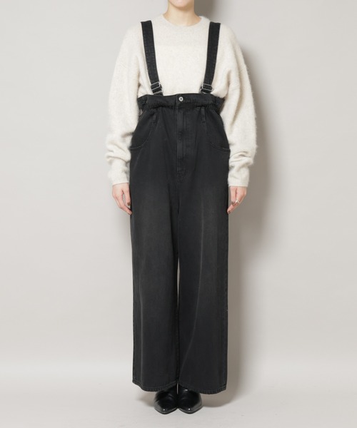 NANO universe（ナノユニバース）の「コットンワイドサロペット（サロペット/オーバーオール・レディース・ブラック/アイボリー・S/M）」の19枚目の写真