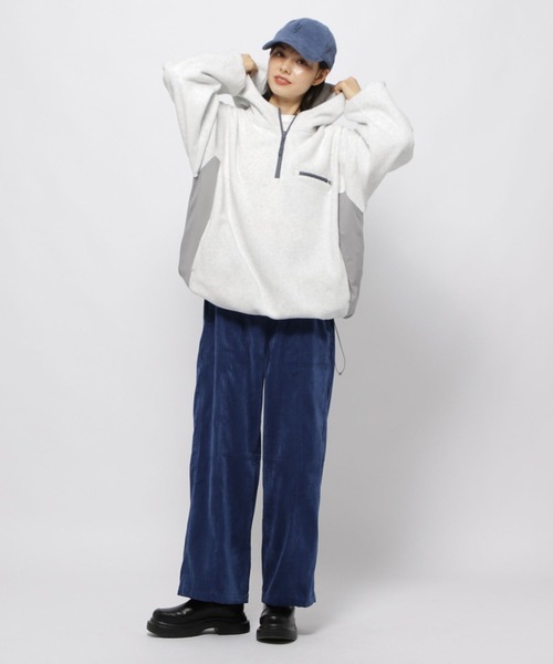 niko and...（ニコアンド）の「ソフトフリース切り替えZIPパーカー（パーカー・レディース・ベージュ/オレンジ/ライトグレー・FREE）」の7枚目の写真