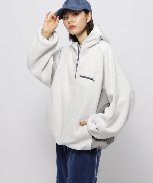 niko and...（ニコアンド）の「ソフトフリース切り替えZIPパーカー（パーカー・レディース・ベージュ/オレンジ/ライトグレー・FREE）」の9枚目の写真