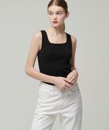 MUSINSA STANDARD WOMAN（ムシンサスタンダードウーマン）の「Women's Square Neck Knit Sleeveless Top [Black]（ニット/セーター・レディース）」