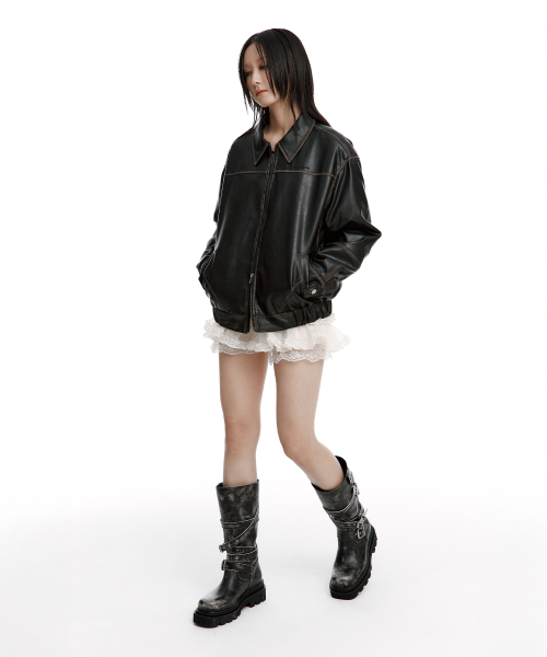 ROUGHNECK(ラフネック)の「ウォッシングレザーブルゾンジャケット(ライダースジャケット・レディース・その他・SMALL/MEDIUM)」の5枚目の写真