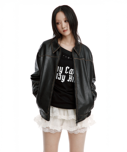 ROUGHNECK(ラフネック)の「ウォッシングレザーブルゾンジャケット(ライダースジャケット・レディース・その他・SMALL/MEDIUM)」の10枚目の写真