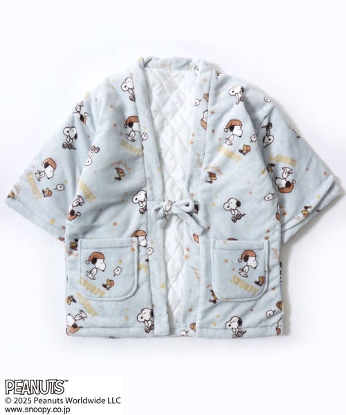 PEANUTS（ピーナッツ）の「PEANUTS SNOOPY（ピーナッツ スヌーピー）キャラクターふわもこボアフリース半纏/ちゃんちゃんこ（ガウン/バスローブ・レディース・ベージュ/ピンク/クリーム/サックスブルー・M/L）」の3枚目の写真