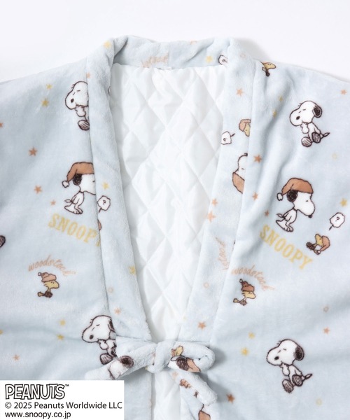PEANUTS（ピーナッツ）の「PEANUTS SNOOPY（ピーナッツ スヌーピー）キャラクターふわもこボアフリース半纏/ちゃんちゃんこ（ガウン/バスローブ・レディース・ベージュ/ピンク/クリーム/サックスブルー・M/L）」の19枚目の写真