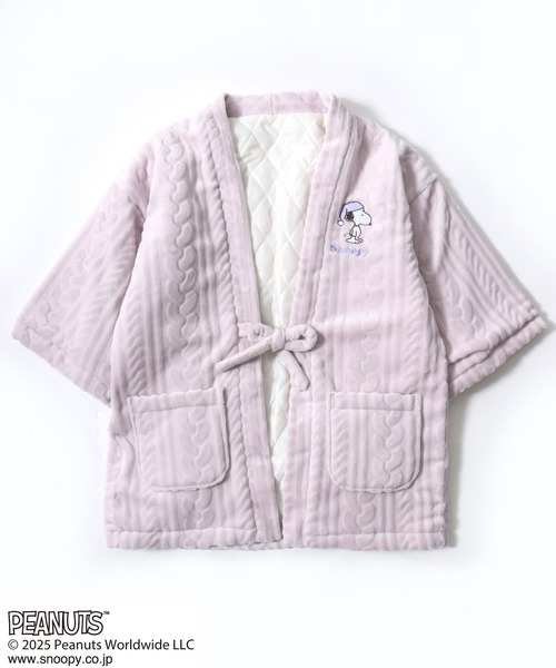 PEANUTS（ピーナッツ）の「PEANUTS SNOOPY（ピーナッツ スヌーピー）キャラクターふわもこボアフリース半纏/ちゃんちゃんこ（ガウン/バスローブ・レディース・ベージュ/ピンク/クリーム/サックスブルー・M/L）」の15枚目の写真