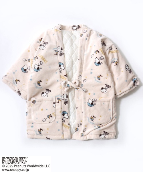 PEANUTS（ピーナッツ）の「PEANUTS SNOOPY（ピーナッツ スヌーピー）キャラクターふわもこボアフリース半纏/ちゃんちゃんこ（ガウン/バスローブ・レディース・ベージュ/ピンク/クリーム/サックスブルー・M/L）」の9枚目の写真