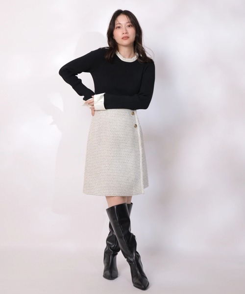 パールネックカフスニット（ニット/セーター）｜Apuweiser-riche