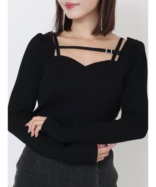 EATME（イートミー）の「ベルテッドリブTOP（Tシャツ/カットソー・レディース・ピンク/グレー/ブラック・FREE）」の2枚目の写真