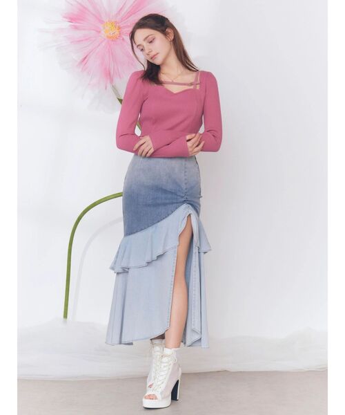 EATME（イートミー）の「ベルテッドリブTOP（Tシャツ/カットソー・レディース・ピンク/グレー/ブラック・FREE）」の7枚目の写真