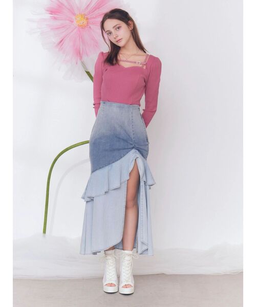 EATME（イートミー）の「ベルテッドリブTOP（Tシャツ/カットソー・レディース・ピンク/グレー/ブラック・FREE）」の8枚目の写真