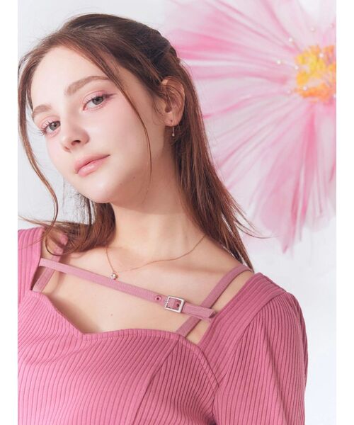 EATME（イートミー）の「ベルテッドリブTOP（Tシャツ/カットソー・レディース・ピンク/グレー/ブラック・FREE）」の9枚目の写真