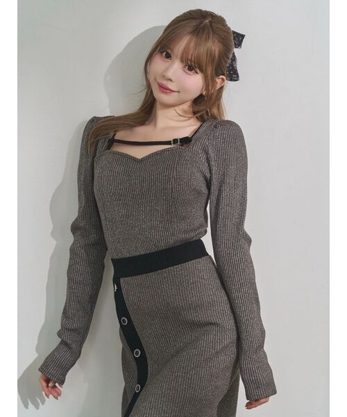 EATME（イートミー）の「ベルテッドリブTOP（Tシャツ/カットソー・レディース・ピンク/グレー/ブラック・FREE）」の14枚目の写真