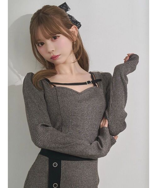 EATME（イートミー）の「ベルテッドリブTOP（Tシャツ/カットソー・レディース・ピンク/グレー/ブラック・FREE）」の15枚目の写真