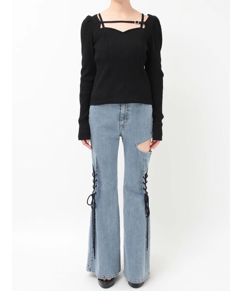 EATME（イートミー）の「ベルテッドリブTOP（Tシャツ/カットソー・レディース・ピンク/グレー/ブラック・FREE）」の19枚目の写真