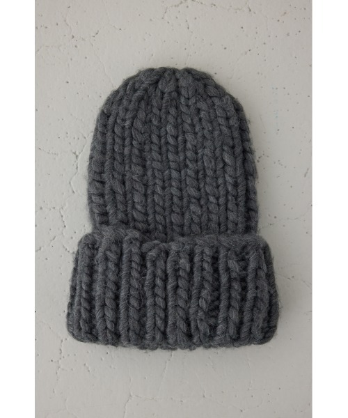 AZUL by moussy（アズールバイマウジー）の「ボリュームヤーンニットワッチ（ニットキャップ/ビーニー・レディース・アイボリー/グレー・FREE）」の14枚目の写真