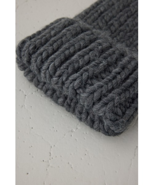 AZUL by moussy（アズールバイマウジー）の「ボリュームヤーンニットワッチ（ニットキャップ/ビーニー・レディース・アイボリー/グレー・FREE）」の17枚目の写真