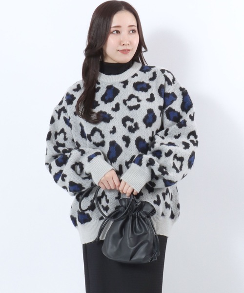 セール】レオパード総柄ジャガードニットセーター メンズ レディース