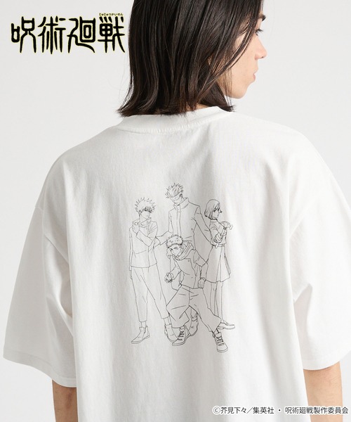 【84】新品　呪術廻戦　Tシャツ　WIND AND SEA　XL　虎杖悠仁　白 呪術廻戦」虎杖悠仁、五条悟、七海建人らの顔面ドーン！フル