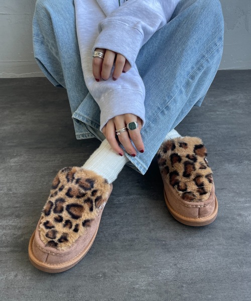 WEB限定】[MEI/メイ] 2WAY モカシン ファー スリッポン (アニマル