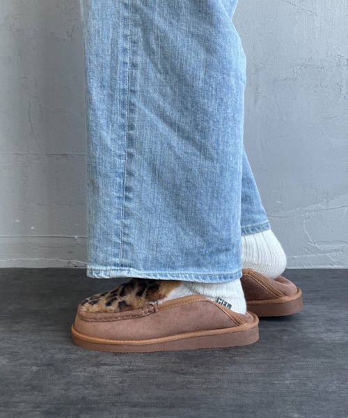 MEI WEB限定】[MEI/メイ] 2WAY モカシン ファー スリッポン (アニマル