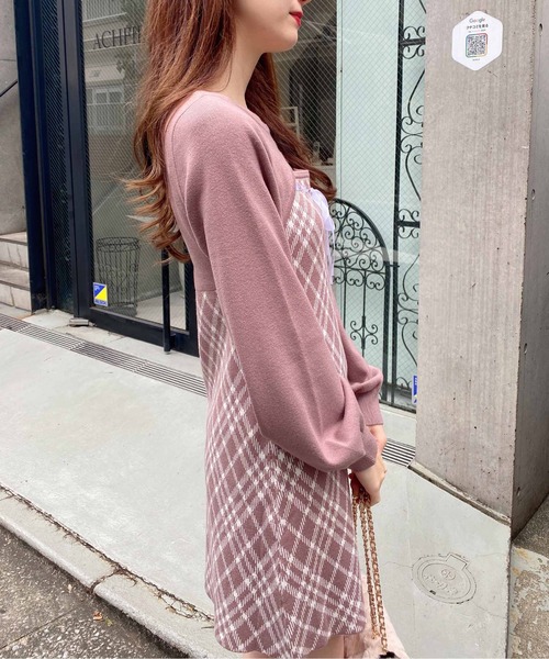 INGNI（イング）の「デコルテオープンチェック柄切替ニットワンピース（ワンピース・レディース・ベージュ系1/ブラウン系その他3/ブラック系その他6・M）」の15枚目の写真