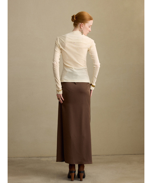 SINCETHEN(シンスゼン)の「ブラウンクロスラップスカート(スカート・レディース・その他・SMALL/MEDIUM)」の3枚目の写真