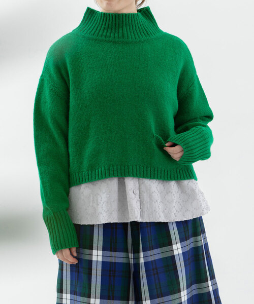 nop de nod(ノップドゥノッド)の「シェットランドウールショート2wayセーター(カーディガン/ボレロ・レディース・アイボリー/ネイビー/レッド/グリーン・M)」の2枚目の写真