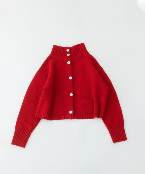 nop de nod(ノップドゥノッド)の「シェットランドウールショート2wayセーター(カーディガン/ボレロ・レディース・アイボリー/ネイビー/レッド/グリーン・M)」の6枚目の写真