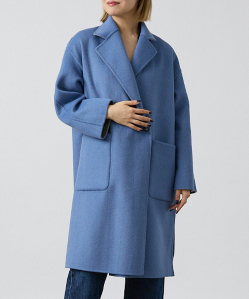 DESIGNWORKS(デザインワークス)の「【リバーシブル】ダブルフェイスコート無地(チェスターコート・レディース・ベージュ/ライトグレー・フリー)」の13枚目の写真