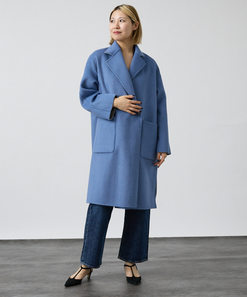 DESIGNWORKS(デザインワークス)の「【リバーシブル】ダブルフェイスコート無地(チェスターコート・レディース・ベージュ/ライトグレー・フリー)」の9枚目の写真