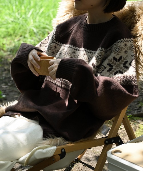S'more(スモア)の「S'more nordic sweater (AW)(ニット/セーター・レディース・ブラウン/ベージュ・SMALL/MEDIUM/LARGE/X-LARGE)」の6枚目の写真