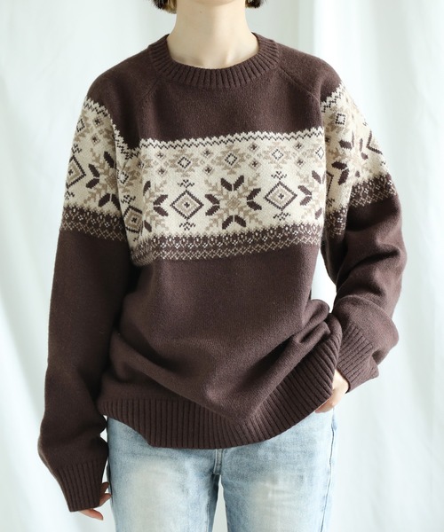 S'more(スモア)の「S'more nordic sweater (AW)(ニット/セーター・レディース・ブラウン/ベージュ・SMALL/MEDIUM/LARGE/X-LARGE)」の7枚目の写真