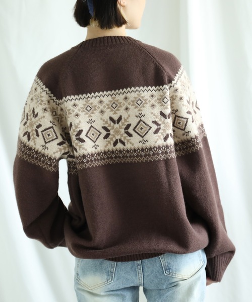 S'more(スモア)の「S'more nordic sweater (AW)(ニット/セーター・レディース・ブラウン/ベージュ・SMALL/MEDIUM/LARGE/X-LARGE)」の9枚目の写真