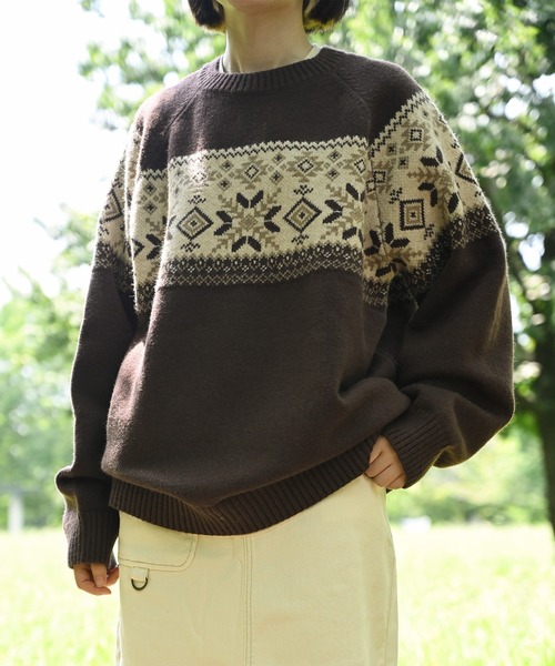 S'more(スモア)の「S'more nordic sweater (AW)(ニット/セーター・レディース・ブラウン/ベージュ・SMALL/MEDIUM/LARGE/X-LARGE)」の4枚目の写真