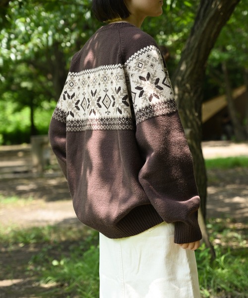 S'more(スモア)の「S'more nordic sweater (AW)(ニット/セーター・レディース・ブラウン/ベージュ・SMALL/MEDIUM/LARGE/X-LARGE)」の5枚目の写真