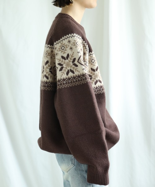 S'more(スモア)の「S'more nordic sweater (AW)(ニット/セーター・レディース・ブラウン/ベージュ・SMALL/MEDIUM/LARGE/X-LARGE)」の8枚目の写真