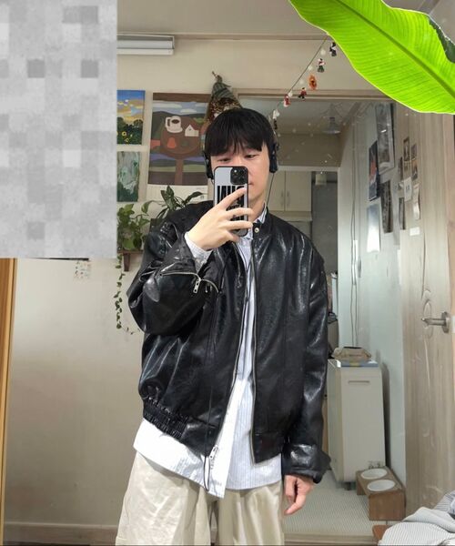 BASEMOMENT(ベースモーメント)の「レザー バイカージャケット ブラック(ライダースジャケット・レディース・その他・LARGE/MEDIUM)」の4枚目の写真