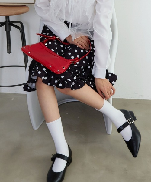 mul.（ムル）の「ドットフリルミディスカート（スカート・レディース・ブラック/ホワイト・FREE）」の17枚目の写真