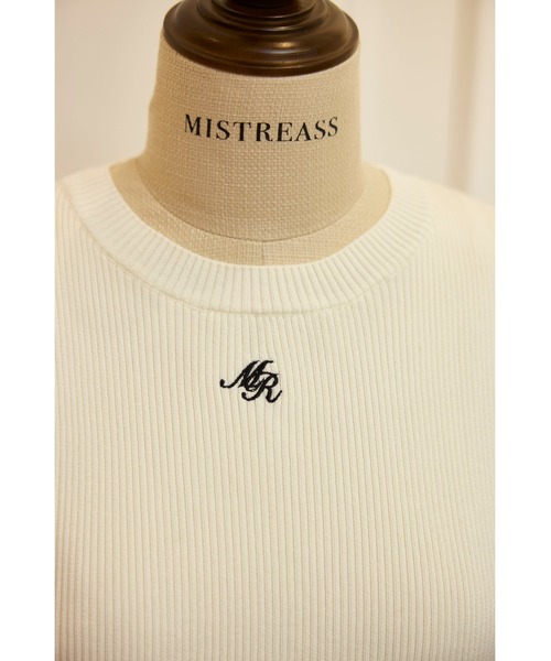 MISTREASS(ミストレアス)の「Rib Knit Sleeveless Top(キャミソール・レディース・オフホワイト/ブラック・FREE)」の4枚目の写真