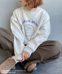 [PEANUTS×JEANS FACTORY/ピーナッツ×ジーンズ ファクトリー] 別注 刺繍プリントスウェット / チャーリー・ブラウン