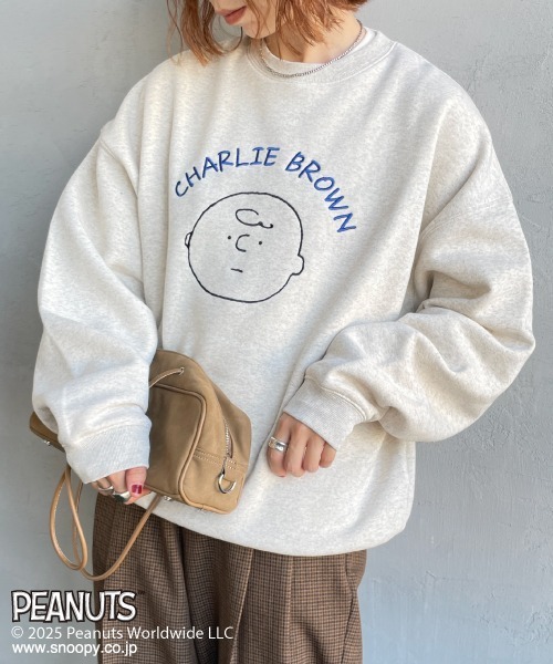 PEANUTS（ピーナッツ）の「[PEANUTS×JEANS FACTORY/ピーナッツ×ジーンズ ファクトリー] 別注 刺繍プリントスウェット / チャーリー・ブラウン（スウェット・レディース・ブラック/グレー/ネイビー・S/M/L）」の22枚目の写真