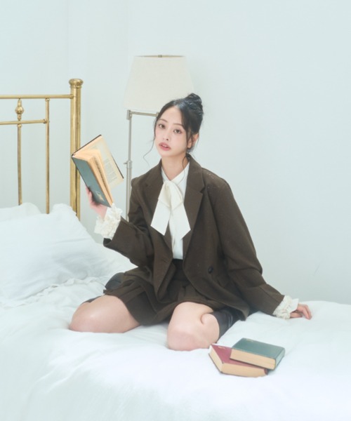 Lallana（ララーナ）の「Lame coco tailored jacket/ラメココテーラードジャケット（テーラードジャケット・レディース・グレー/ダークネイビー/ブラウン・FREE）」の20枚目の写真