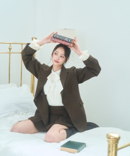 Lallana（ララーナ）の「Lame coco tailored jacket/ラメココ