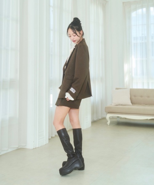 Lallana（ララーナ）の「Lame coco tailored jacket/ラメココ