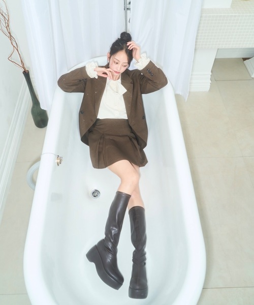 Lallana（ララーナ）の「Lame coco tailored jacket/ラメココ