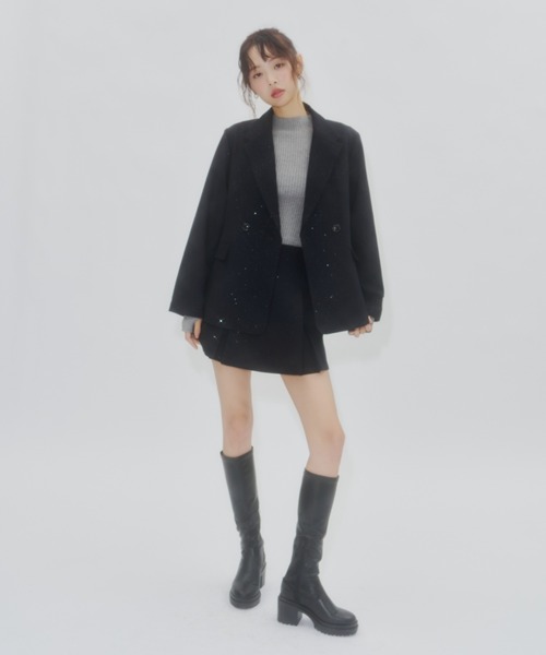 Lallana ララーナ ラメココテーラードジャケット Lame coco tailored jacket/ラメココテーラードジャケット（テーラード